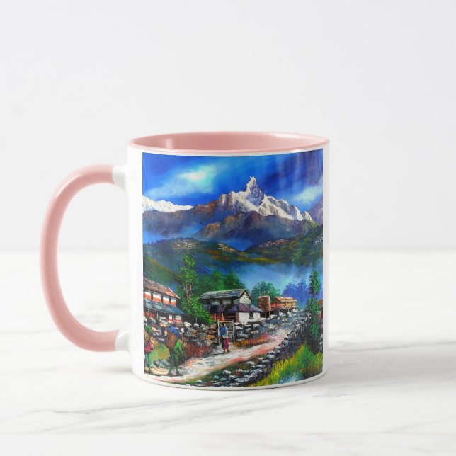 Caneca Visão Panorâmica Do Everest Mountain Nepal (Esquerda)