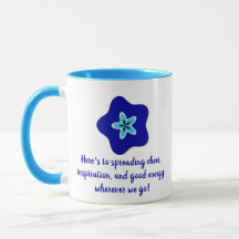 Visão Positiva Minimalista Vibes Florais Azul Mau