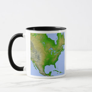 Caneca Visão topográfica da América do Norte