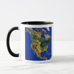 Caneca Visão Topográfica da América do Norte e Central