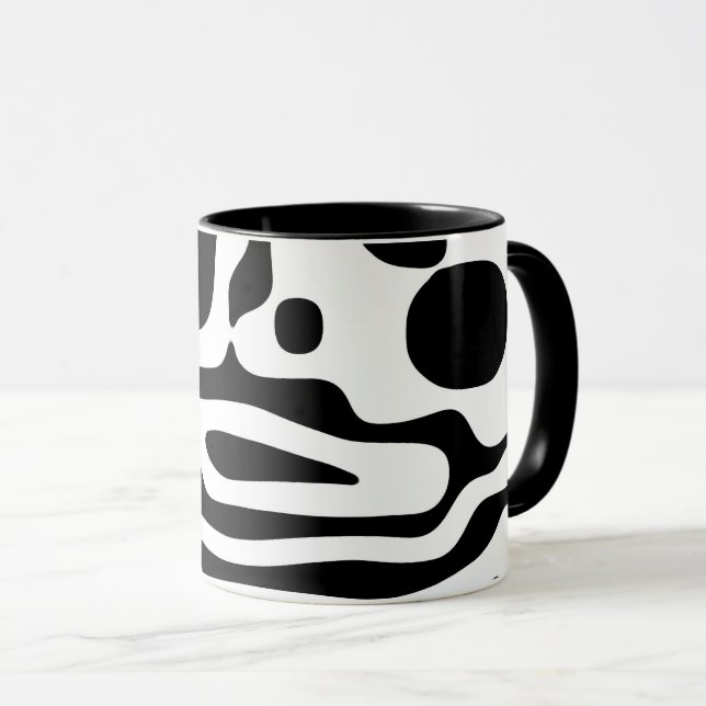 Caneca Vise Grip: Abstrato preto e branco (Frente Esquerda)