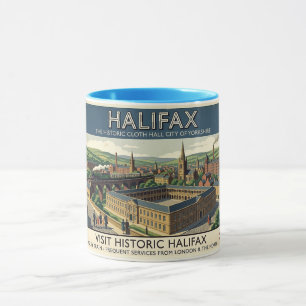 Caneca Visite Halifax Histórico - Arte de Poster de Viage