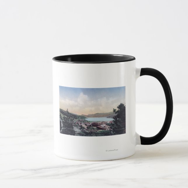 Caneca Vista aérea da cidade e do lago de Nederland (Direita)