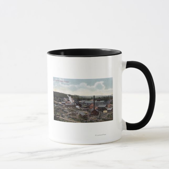 Caneca Vista aérea das fábricas de papel (Direita)