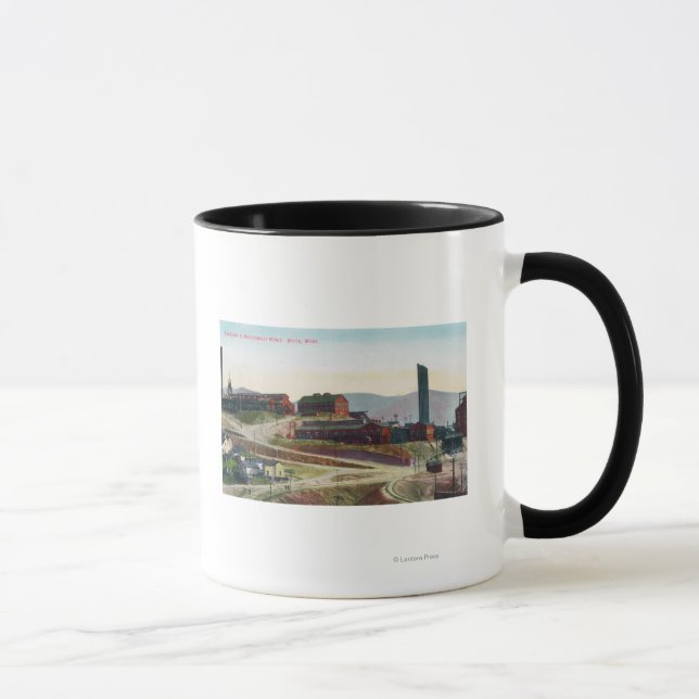Caneca Vista aérea das minas de Anaconda e Neversweat (Direita)