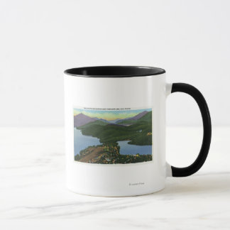 Caneca Vista aérea de ambos os lagoas de Plácido e Espelh