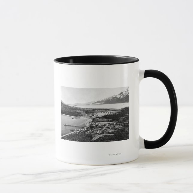Caneca Vista aérea de Haines, no Alasca, (Direita)