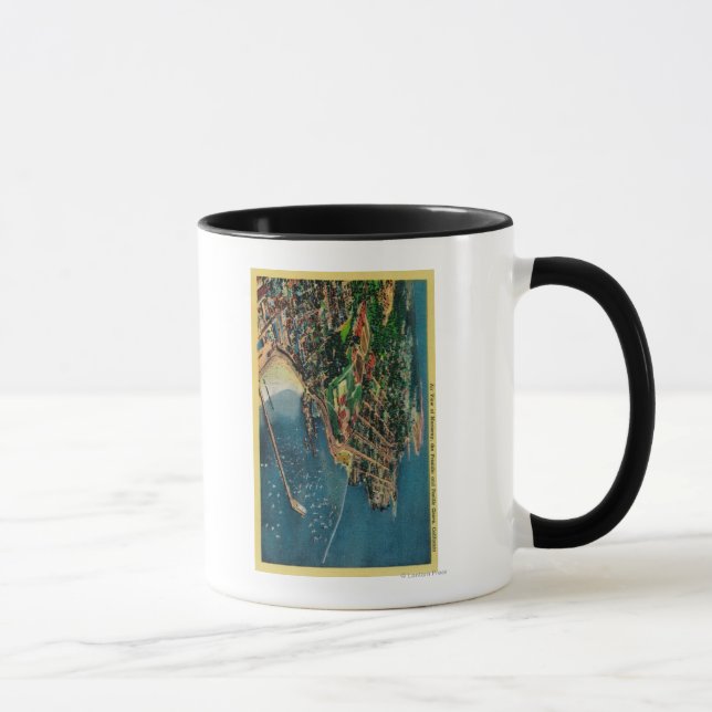 Caneca Vista aérea de Monterey e Presido (Direita)