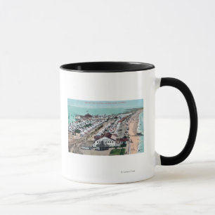 Caneca Vista aérea de Tent City no Hotel del Coronado