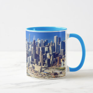 Caneca Vista aérea do centro de Chicago com lago