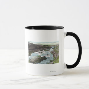 Caneca Vista aérea do condado de RiverKlamath da relaç