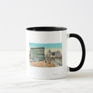 Caneca Vista aérea do edifício das inundações