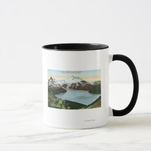 Caneca Vista aérea do lago Garibaldi e da montagem