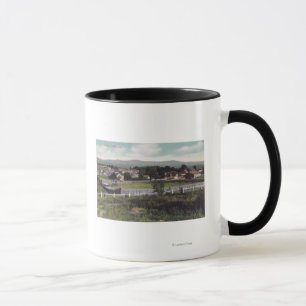 Caneca Vista aérea do TownAlturas, CA