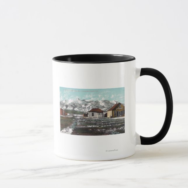 Caneca Vista da Cidade e Montanha Depois de uma Primavera (Direita)