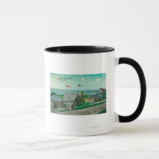 Caneca Vista da Estação de Salvamento da Vida dos EUA, Po (Direita)