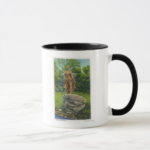 Caneca Vista da estátua da donzela do peregrino