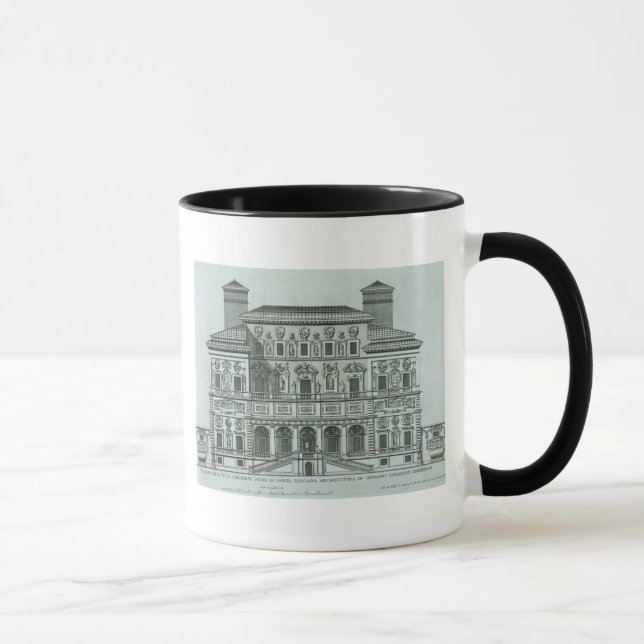 Caneca Vista da fachada da casa de campo Borghese, Roma (Direita)