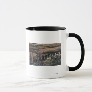 Caneca Vista da mina MinersJuneau Dourado de Treadwell,