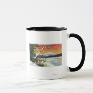 Caneca Vista da montanha de Whiteface do lago dentro