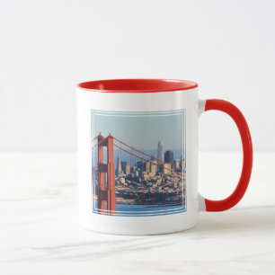 Caneca Vista da Ponte San Francisco Através da Porta do