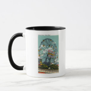 Caneca Vista da roda de Ferris famosa da maravilha