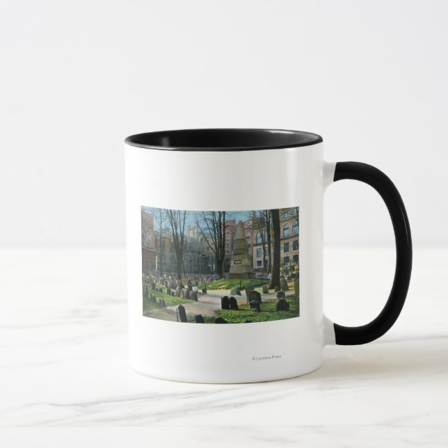 Caneca Vista da Tombstone de Ben Franklin (Direita)