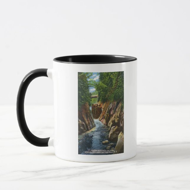 Caneca Vista das cataratas e pontes do rio Ausable (Esquerda)