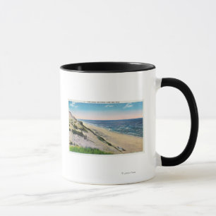 Caneca Vista das dunas de areia e da praia
