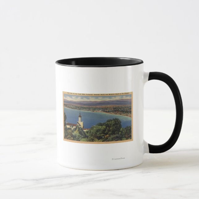 Caneca Vista das praias de Redondo & Hermosa, Califórnia (Direita)