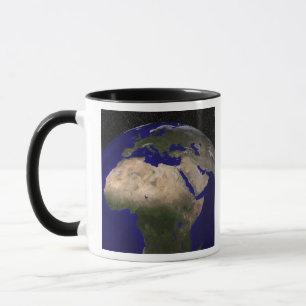 Caneca Vista de África, Europa, o Médio Oriente, e dent