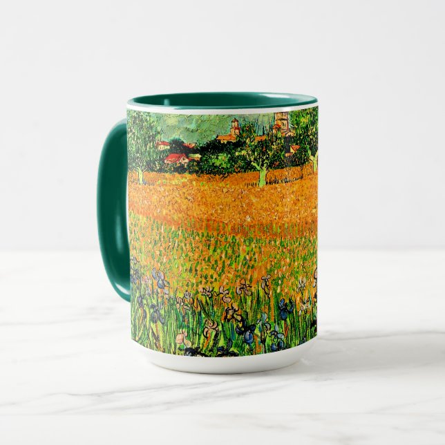 Caneca Vista de Arles com Íris em Primeiro Plano, (Frente Esquerda)