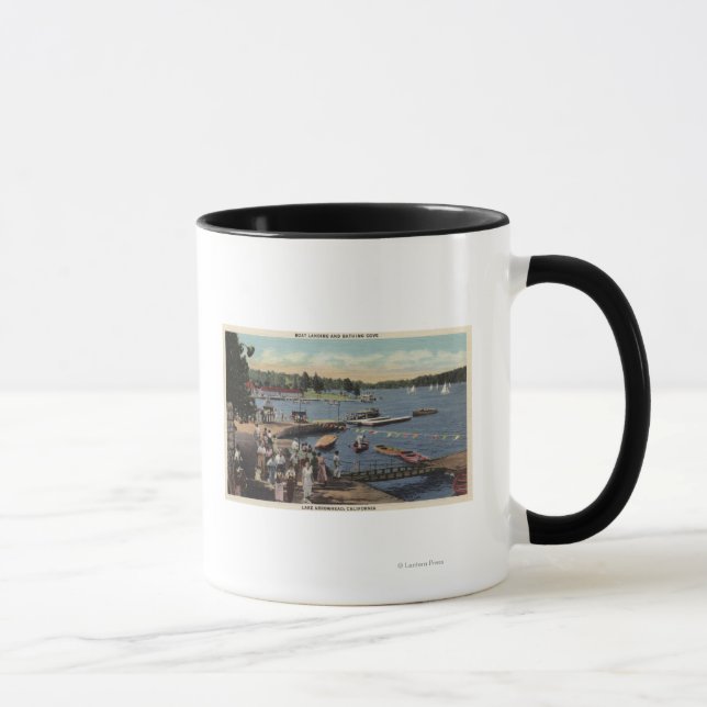 Caneca Vista de aterrissagem de barco, encosta de banho (Direita)
