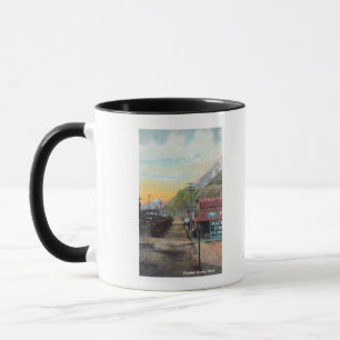 Caneca Vista de Broadway & de estrada de ferro