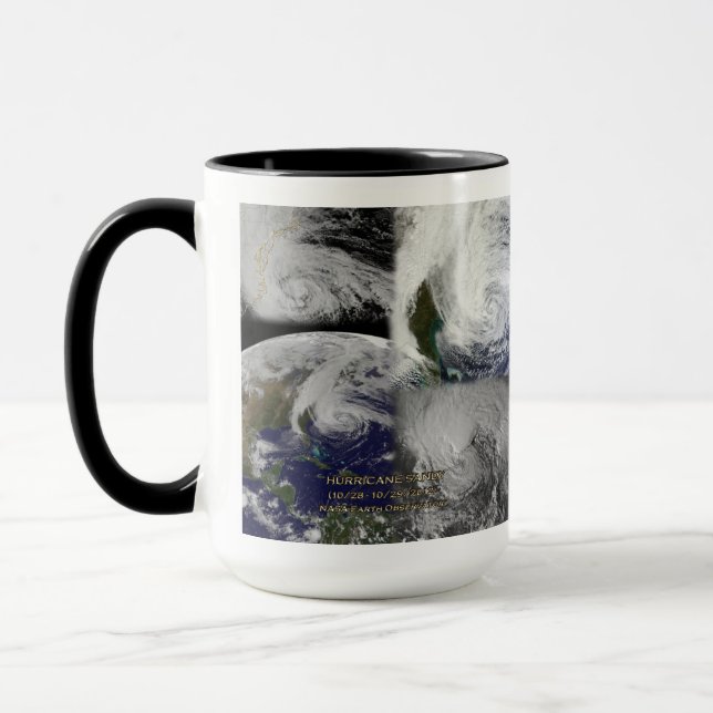 Caneca Vista de Colagem de Satélites do Furacão Sandy (Esquerda)