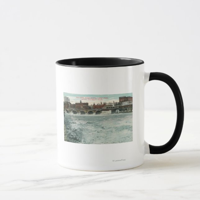Caneca Vista de Court Street Bridge Mostrando Lehigh (Direita)
