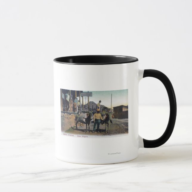 Caneca Vista de Donkeys Carregando WaterBisbee, AZ (Direita)
