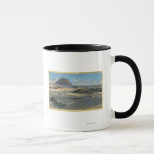 Caneca Vista de dunas de areia ao lado da costa