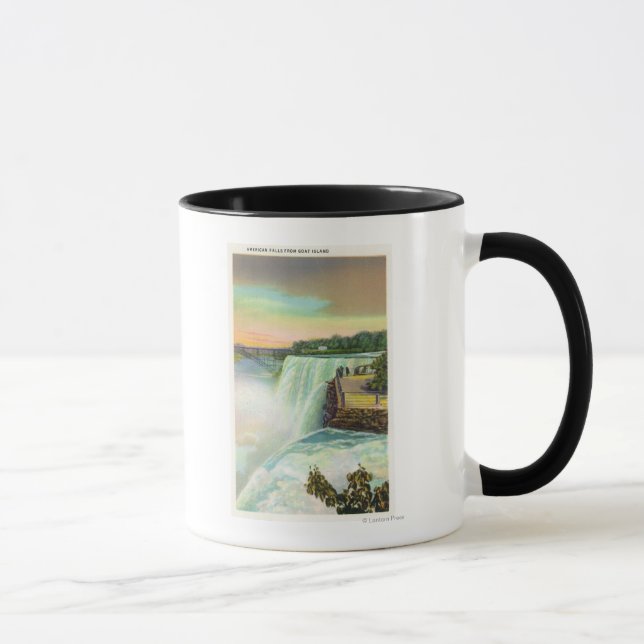 Caneca Vista de Incêndios Americanos da Ilha de Goat (Direita)