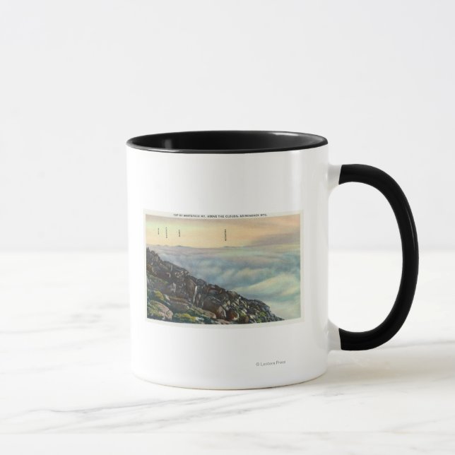 Caneca Vista de Outros Adirondack Mts acima das Nuvens (Direita)