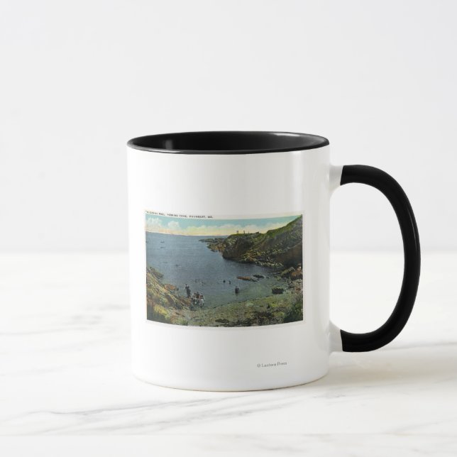 Caneca Vista de Perkins Cove, Cena de Nadação (Direita)