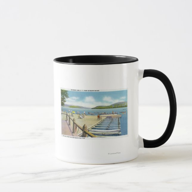 Caneca Vista de Praia e Cais do Manor de Scaroon (Direita)
