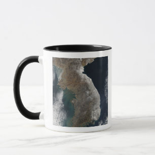 Caneca Vista de satélite da queda de neve