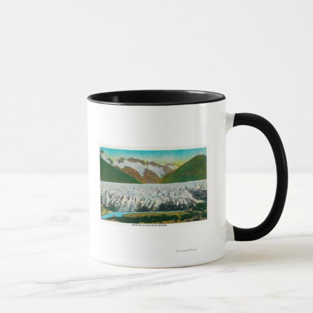 Caneca Vista de Spencer Glacier, Perto de Seward, Alasca (Direita)