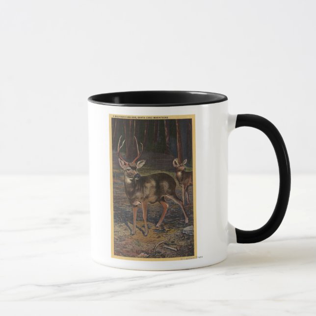 Caneca Vista de um Buck & Doe Selvagem (Direita)