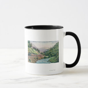 Caneca Vista de um trem para o Vale de Yosemite