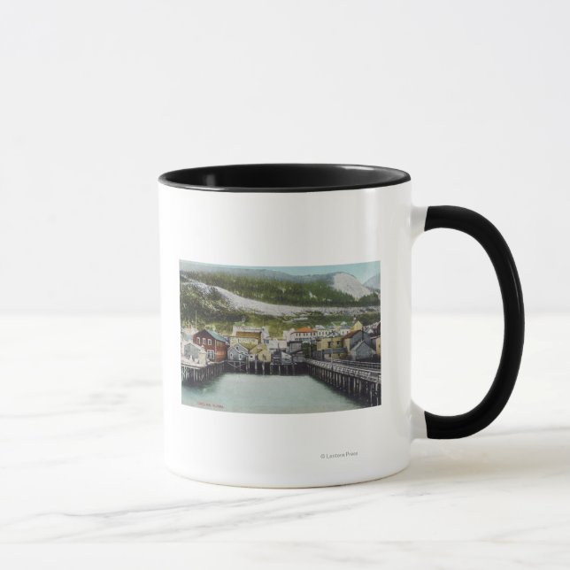 Caneca Vista de Waterfront e TownDouglass, AK (Direita)