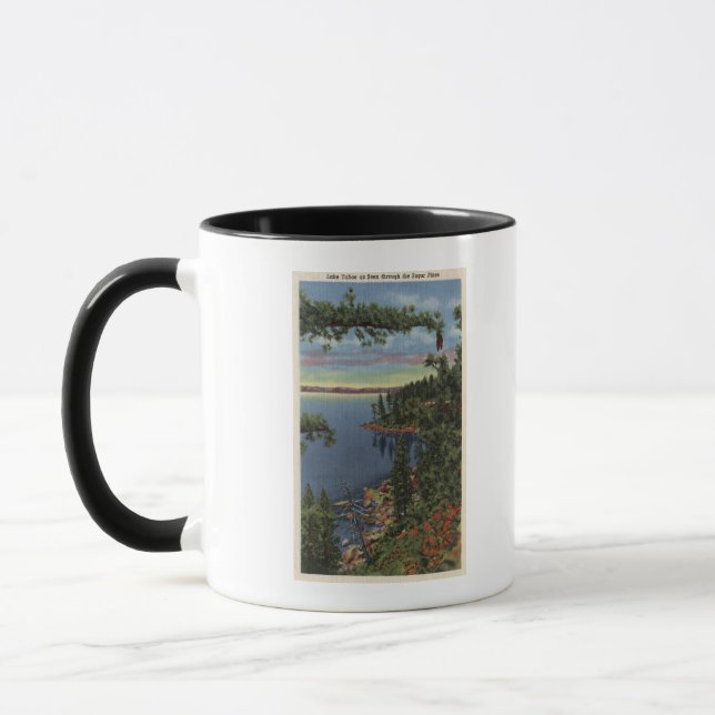 Caneca Vista do lago através dos pinheiros (Esquerda)