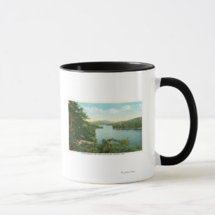 Caneca Vista do Lago Saranac Inferior de Bluff Island