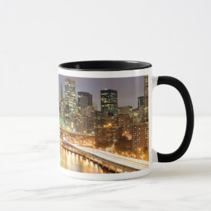 Caneca Vista do Lower Manhattan e da ponte de Brooklyn